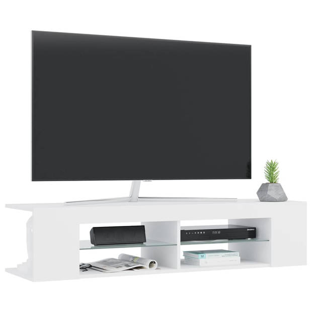 The Living Store tv-meubel New York - TV-meubels - 135 x 39 x 30 cm - wit - RGB LED-verlichting