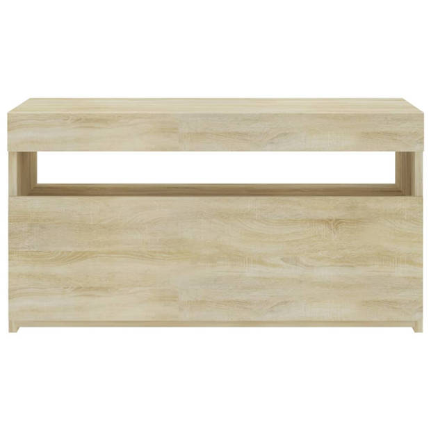 The Living Store TV-meubel Sonoma Eiken - 75x35x40 cm - LED-verlichting