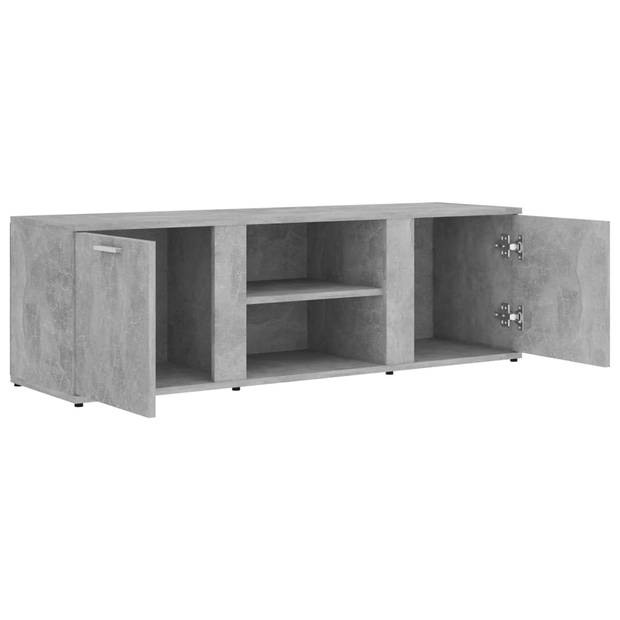 The Living Store TV-meubel - Klassieke stijl - Hoogwaardig bewerkt hout - 120x34x37cm - Betongrijs