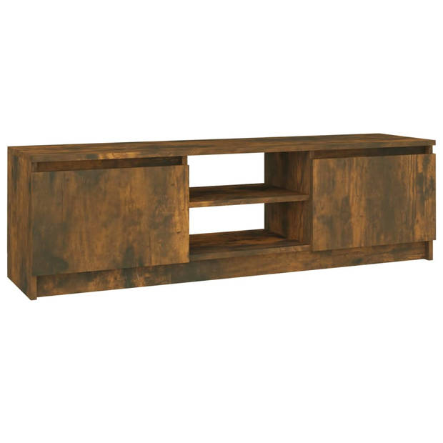 The Living Store Tv-meubel Bewerkt Hout - 120 x 30 x 35.5 cm - Gerookt Eiken