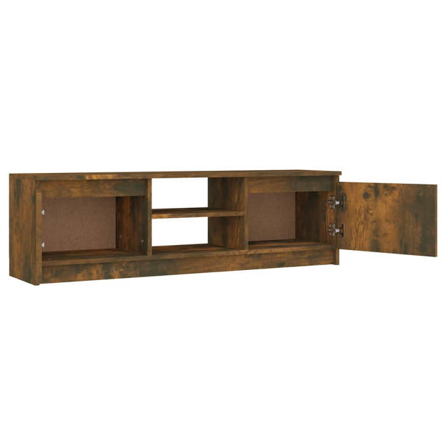 The Living Store Tv-meubel Bewerkt Hout - 120 x 30 x 35.5 cm - Gerookt Eiken