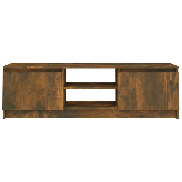 The Living Store Tv-meubel Bewerkt Hout - 120 x 30 x 35.5 cm - Gerookt Eiken