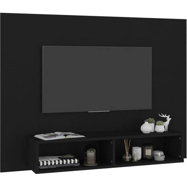 The Living Store TV-wandmeubel Hifi-kast - 120x23.5x90 cm - zwart - spaanplaat