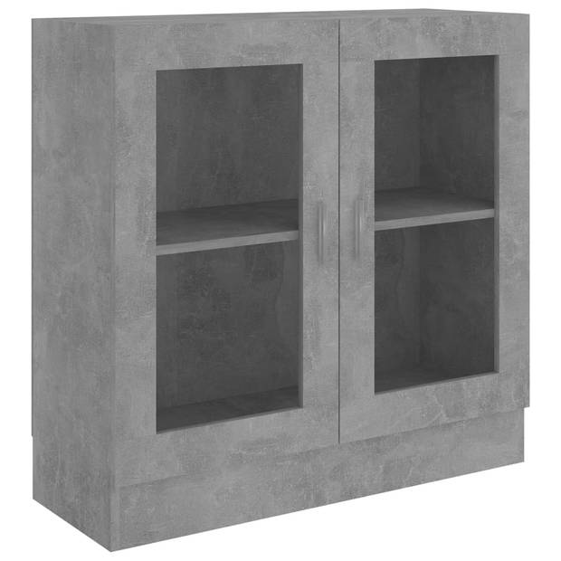 The Living Store Vitrinekast - Boekenkast - Betongrijs - 82.5 x 30.5 x 80 cm