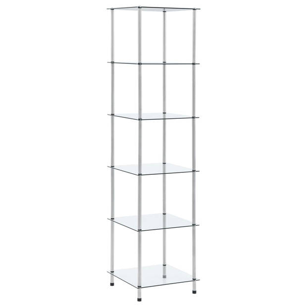 The Living Store Vitrinekast - Vitrinekast - 40 x 40 x 160 cm - 6 lagen - Gehard glas