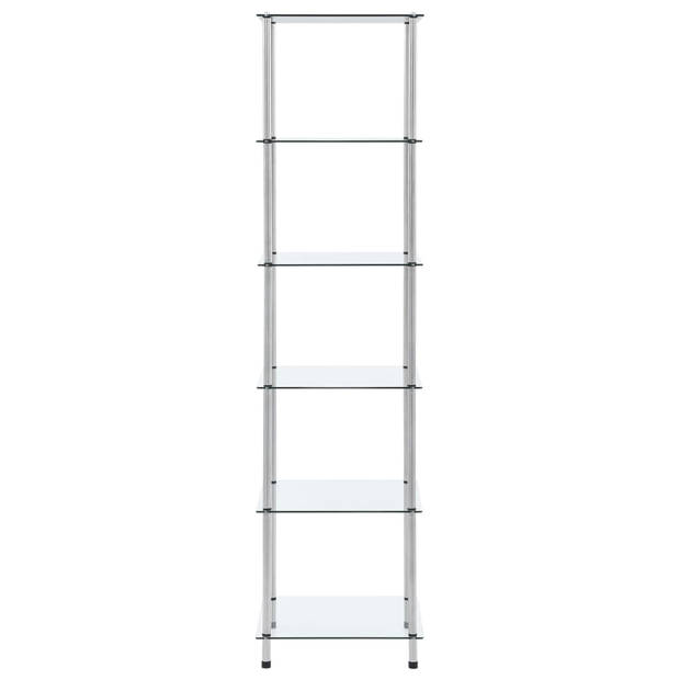 The Living Store Vitrinekast - Vitrinekast - 40 x 40 x 160 cm - 6 lagen - Gehard glas