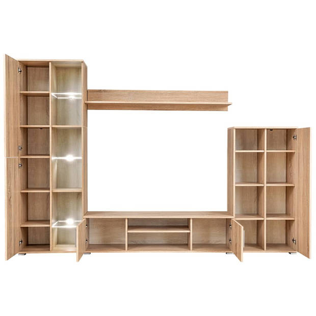 The Living Store Wandmeubel - - Afmeting- 260 x 30 x 180 cm - Eigentijds design