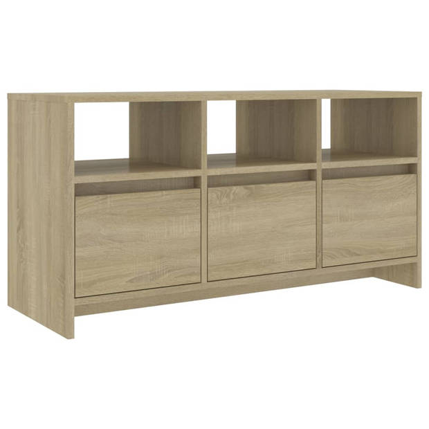 The Living Store Tv-meubel - Sonoma Eiken - 102x37.5x52.5cm - 3 laden en 3 schappen