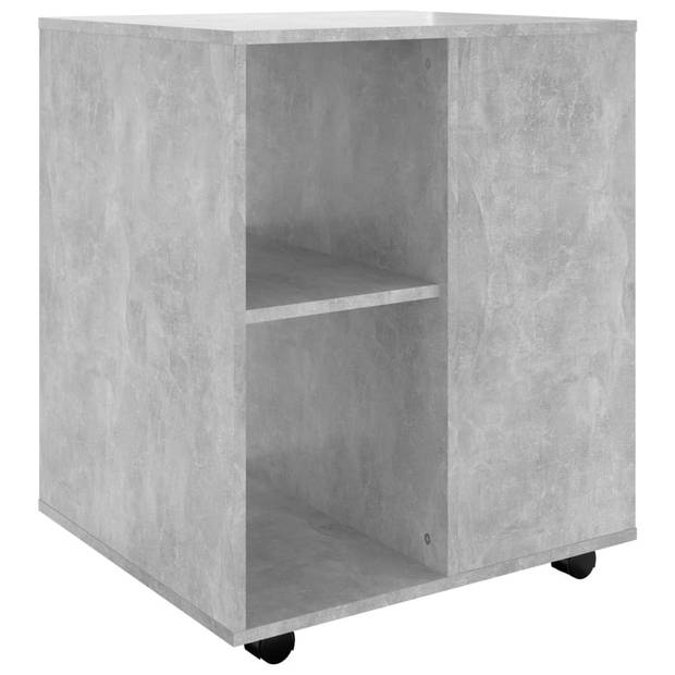 The Living Store Verrijdbare Kast Betongrijs - 60 x 53 x 72 cm - Duurzaam en Multifunctioneel