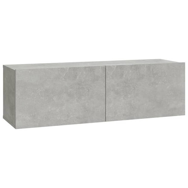 The Living Store Wandgemonteerd tv-meubel - Betongrijs - 100 x 30 x 30 cm - Hoogwaardig bewerkt hout