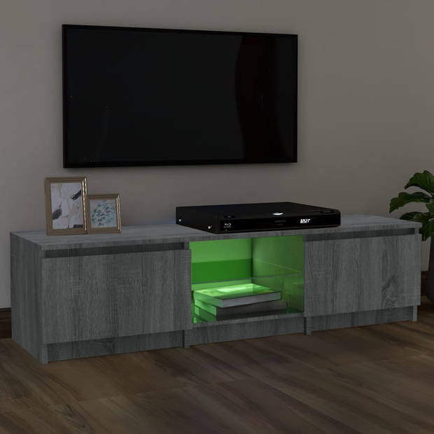 The Living Store TV-meubel Sonoma Eiken - 140 x 40 x 35.5 cm - Met RGB LED-verlichting