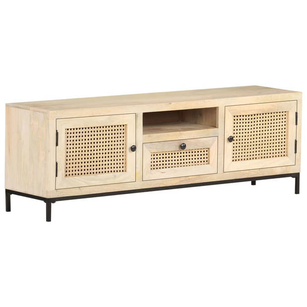 The Living Store Massief Mangohouten TV-meubel - 120 x 30 x 40 cm - Rustieke charme