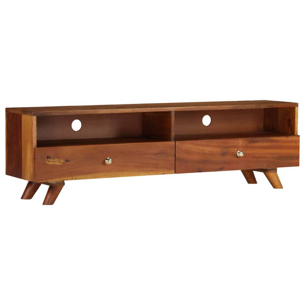 The Living Store Retro TV-kast - massief gerecycled hout - 140x30x40 cm - bruin