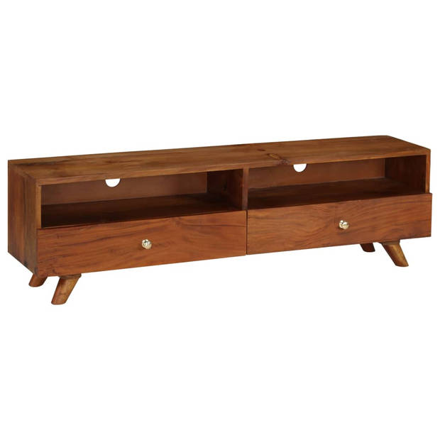 The Living Store Retro TV-kast - massief gerecycled hout - 140x30x40 cm - bruin