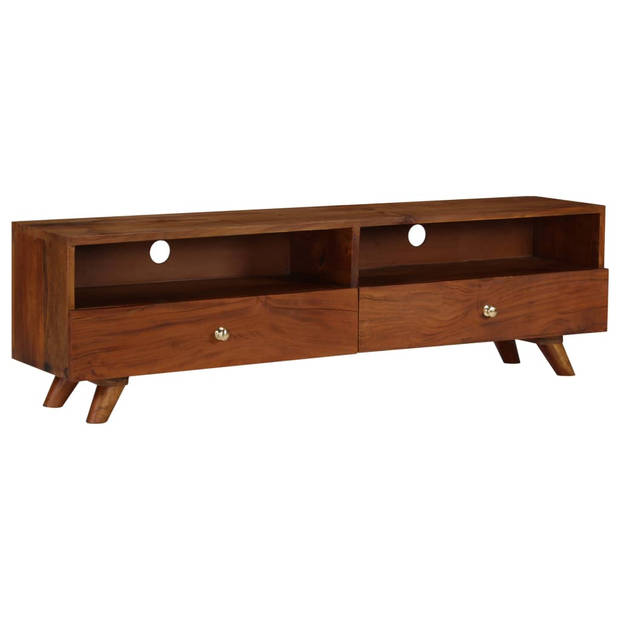 The Living Store Retro TV-kast - massief gerecycled hout - 140x30x40 cm - bruin