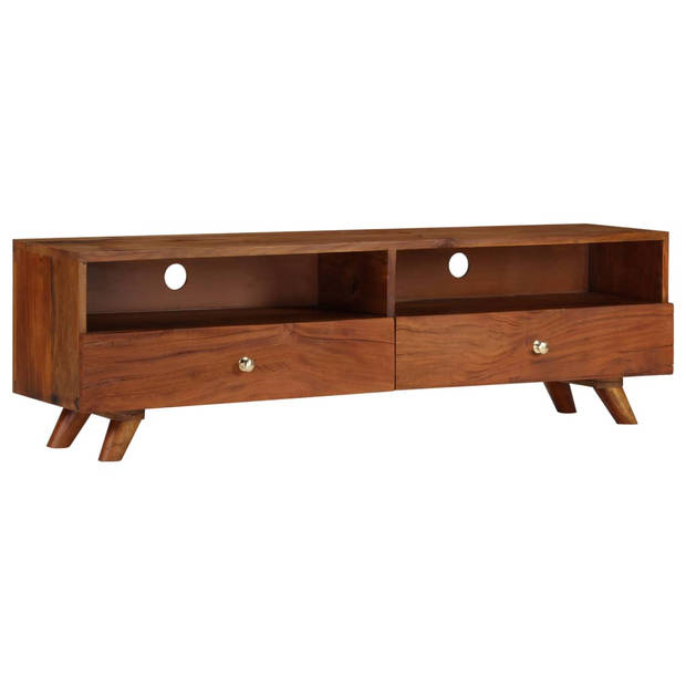 The Living Store Retro TV-kast - massief gerecycled hout - 140x30x40 cm - bruin