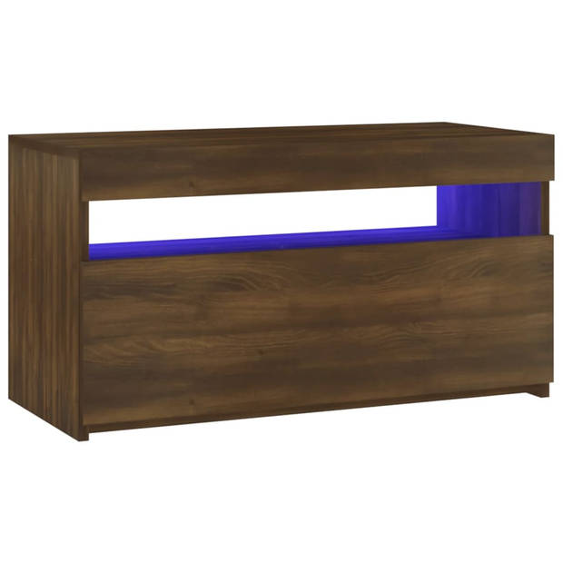 vidaXL Tv-meubel met LED-verlichting 75x35x40 cm bruin eikenkleur