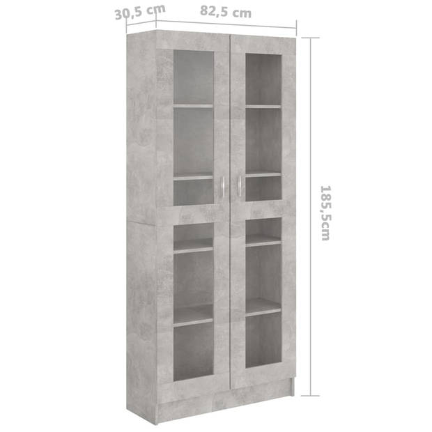 The Living Store - Boekenkast - Betongrijs - 82.5x30.5x185.5 cm - Stevig en duurzaam