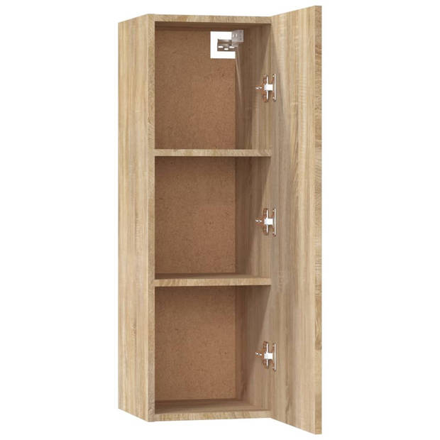 The Living Store TV-meubelset Sonoma Eiken - 2x 30.5x30x30 cm - 1x 30.5x30x90 cm - 2x 80x30x30 cm