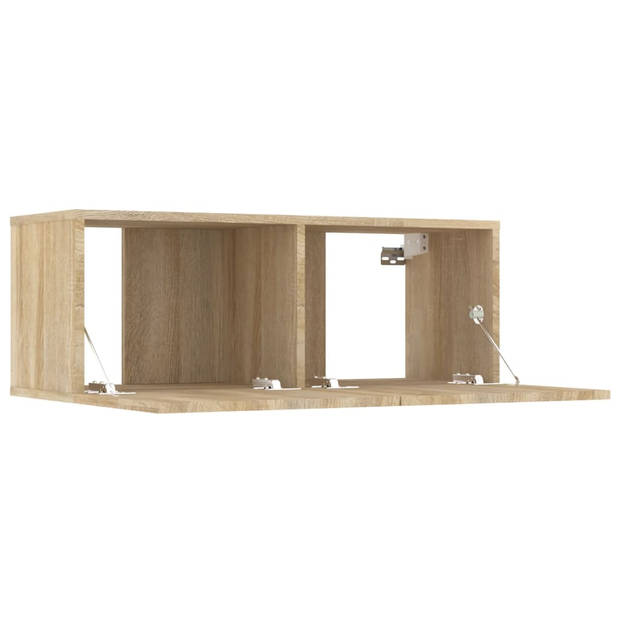 The Living Store TV-meubelset Sonoma Eiken - 2x 30.5x30x30 cm - 1x 30.5x30x90 cm - 2x 80x30x30 cm