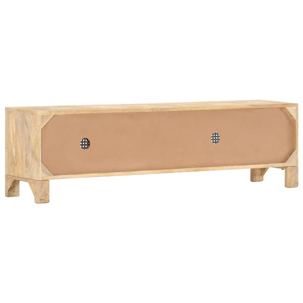 The Living Store Massief mangohouten TV-meubel - 140 x 30 x 40 cm - Met 3 deuren