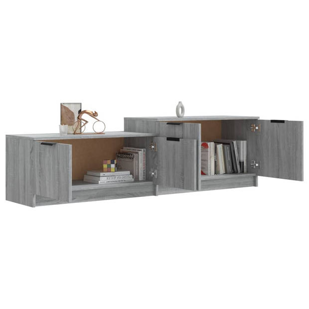 The Living Store TV-meubel Stereokast - 158.5 x 36 x 45 cm - Grijs Sonoma Eiken