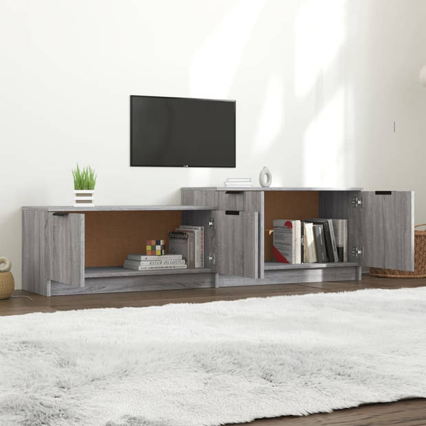 The Living Store TV-meubel Stereokast - 158.5 x 36 x 45 cm - Grijs Sonoma Eiken