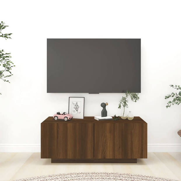 The Living Store Tv-meubel - 100 x 35 x 40 cm - Bruineiken