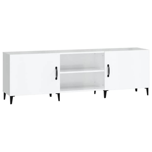 The Living Store Tv-kast - Klassiek - Stereokast - 150x30x50cm - Hoogglans wit