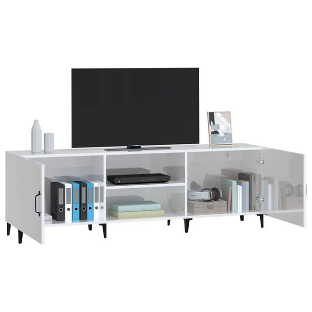 The Living Store Tv-kast - Klassiek - Stereokast - 150x30x50cm - Hoogglans wit