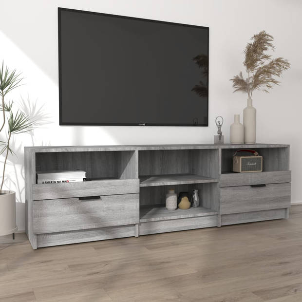 vidaXL Tv-meubel 150x33,5x45 cm bewerkt hout grijs sonoma eikenkleurig