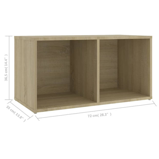 vidaXL Tv-meubel 72x35x36,5 cm bewerkt hout sonoma eikenkleurig