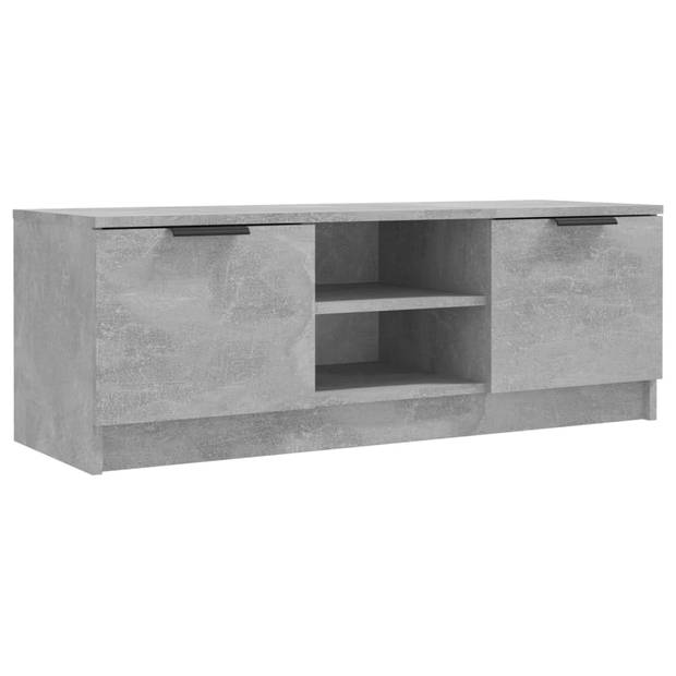 The Living Store TV-meubel Betongrijs 102x35x36.5cm - ruim opbergmeubel