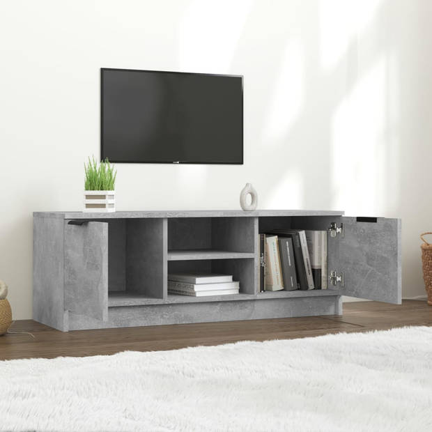 The Living Store TV-meubel Betongrijs 102x35x36.5cm - ruim opbergmeubel