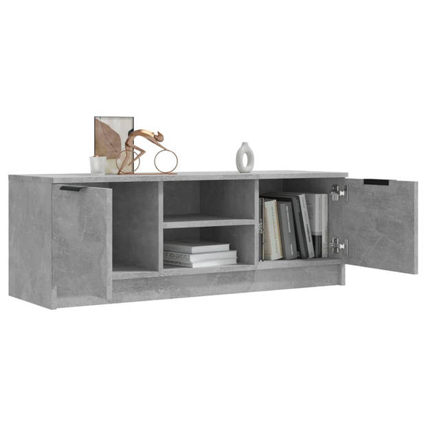 The Living Store TV-meubel Betongrijs 102x35x36.5cm - ruim opbergmeubel