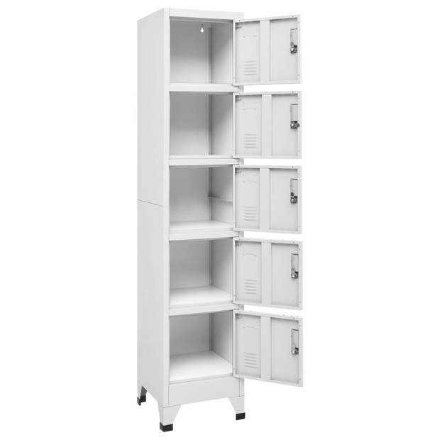 vidaXL Lockerkast 38x40x180 cm staal lichtgrijs