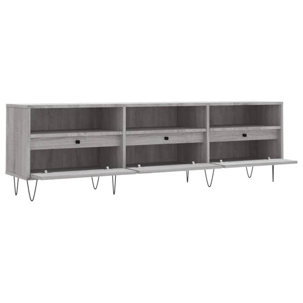 The Living Store TV-meubel - naam - TV-meubel - 150x30x44.5 cm - Grijs sonoma eiken