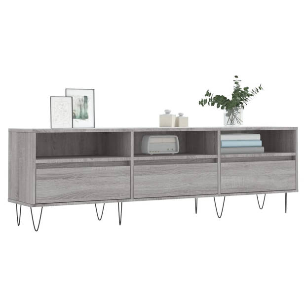 vidaXL Tv-meubel 150x30x44,5 cm bewerkt hout grijs sonoma eikenkleurig