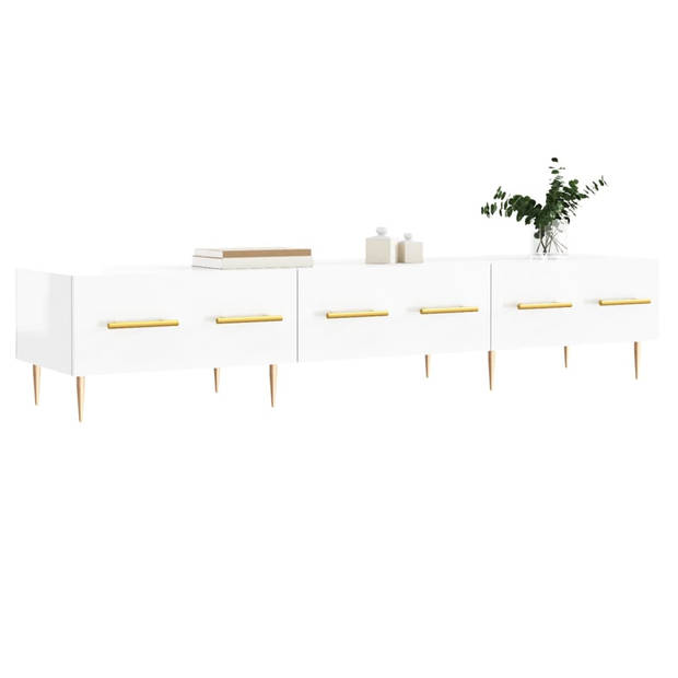 The Living Store Televisiekast - Hoogglans wit - 150 x 36 x 30 cm - Stevig materiaal