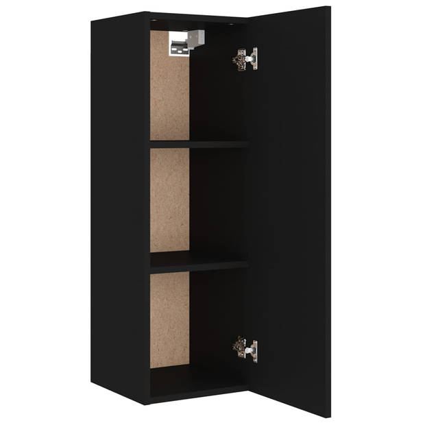 The Living Store TV-meubelset - zwart - 2x 80x30x30 cm + 2x 30.5x30x90 cm