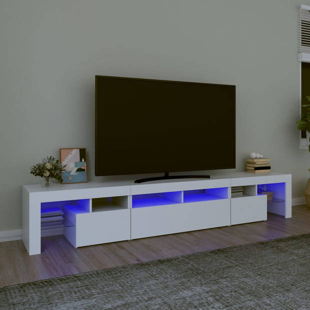 The Living Store TV-meubel X Wit - 230 x 36.5 x 40 cm - RGB LED-verlichting