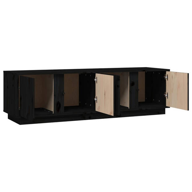 The Living Store TV-kast Grenenhout - 140 x 40 x 40 cm - Zwart