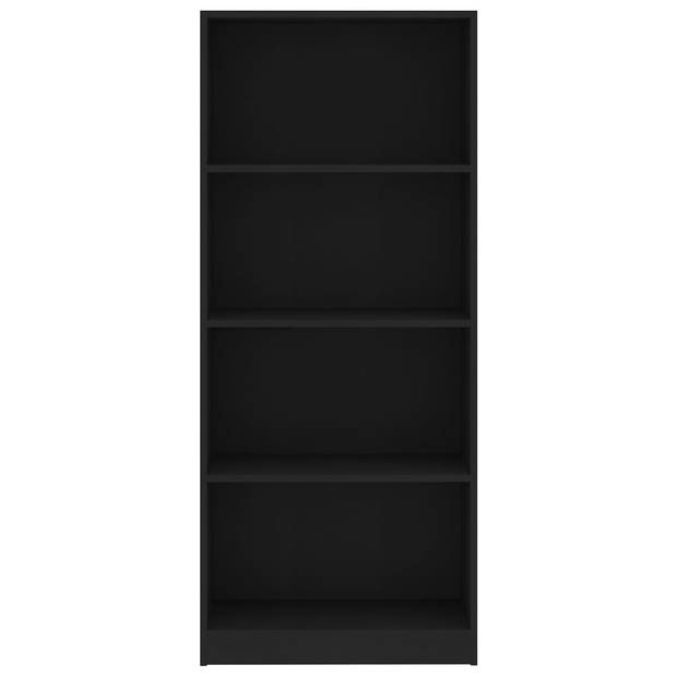 vidaXL Boekenkast met 4 schappen 60x24x142 cm bewerkt hout zwart