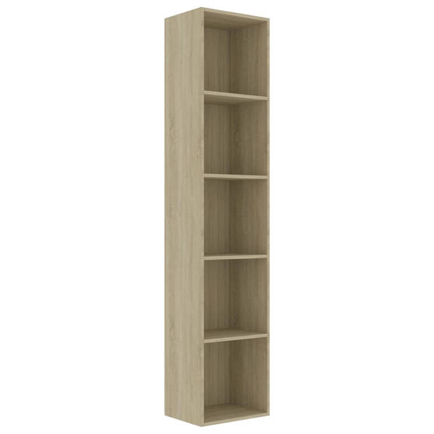 The Living Store Boekenkast - Sonoma Eiken - 40x30x189 cm - 5 schappen