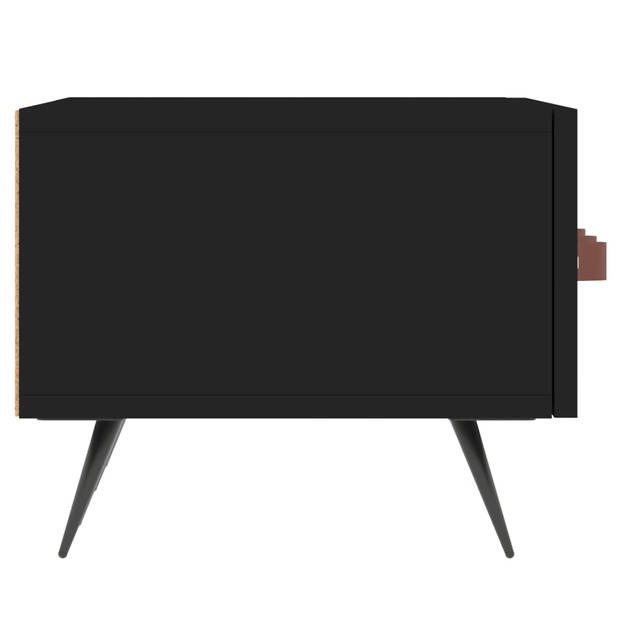 The Living Store TV-meubel - Bewerkt Hout en IJzer - 150 x 36 x 30 cm - Zwart