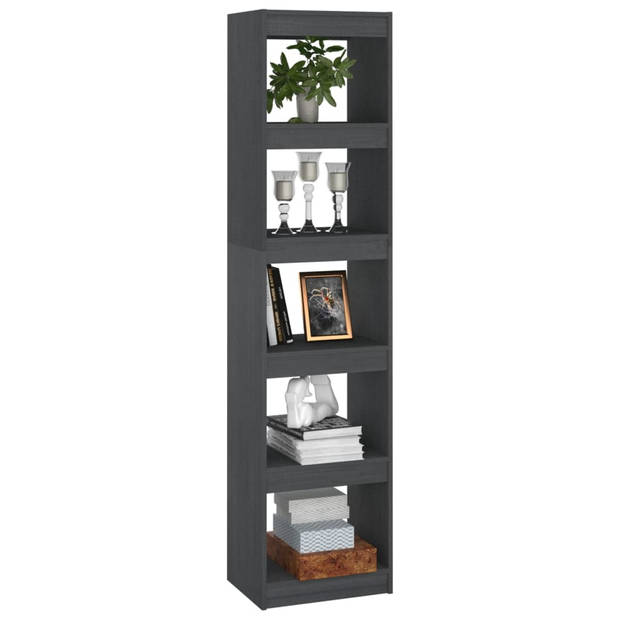 vidaXL Boekenkast/kamerscherm 40x30x167,5 cm massief grenenhout grijs