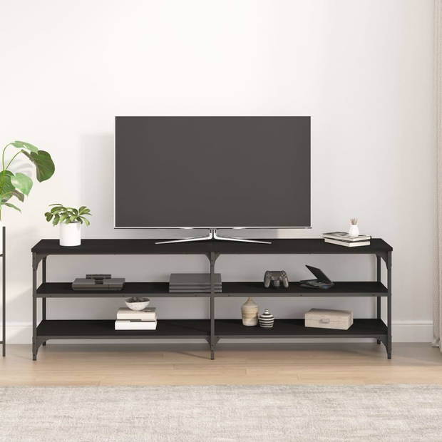 vidaXL Tv-meubel 160x30x50 cm bewerkt hout zwart