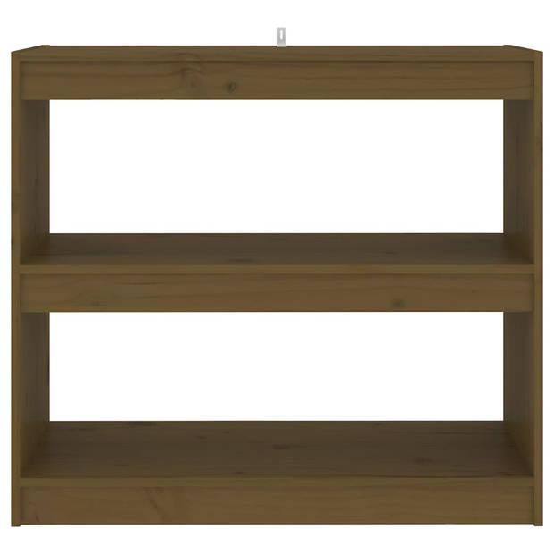 The Living Store Boekenkast Massief Grenenhout - 80 x 30 x 71.5 cm - Honingbruin