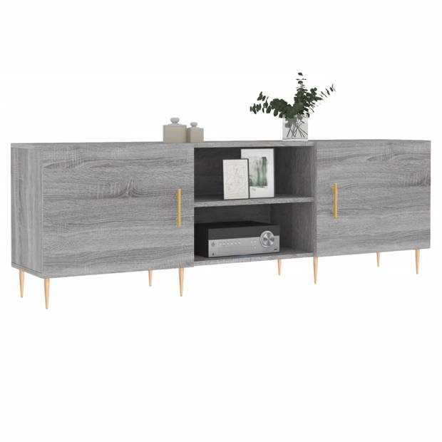 vidaXL Tv-meubel 150x30x50 cm bewerkt hout grijs sonoma eikenkleurig