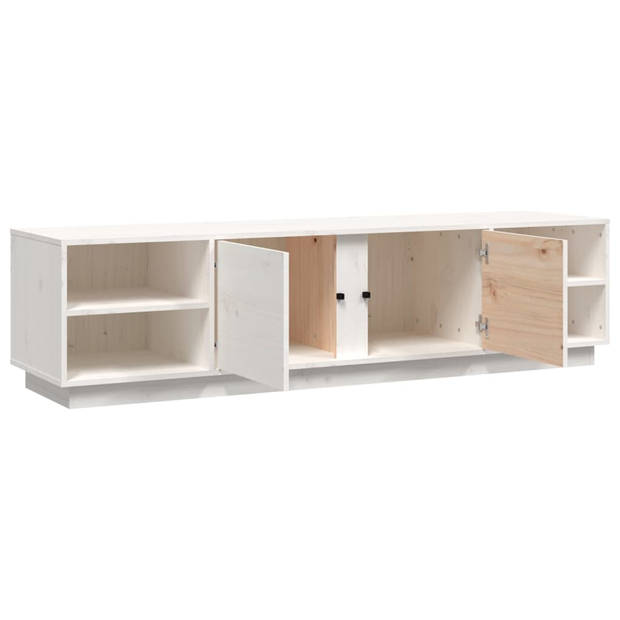 The Living Store TV-meubel - Grenenhout - 156 x 40 x 40 cm - Wit